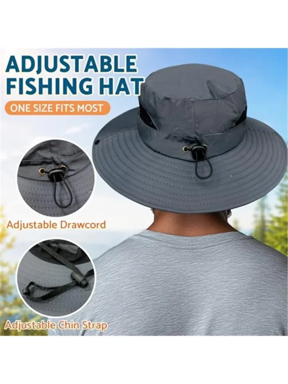 Sun Hats for Men Women Wide Brim Bucket Hat UPF 50+ Outdoor Beach Hiking